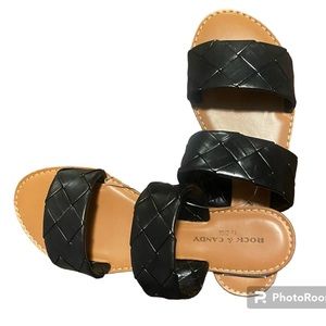 Rock & Candy Women's Double Band Flat Slide Sandals